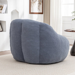 English Elm Bean Bag Chair Oversized Faux Fur Memory Foam Lounge Seat for Dorm or Living Room Light Blue W2200P302144