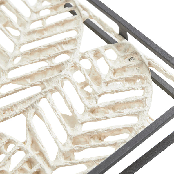 JLA Home Madison Park - Metal Madison Park Paper Cloaked Leaves Framed Decor Panel 32"x16" — Slim Metal Frame, Textured Natural Leaf Art for Gallery Walls MP95B-0224