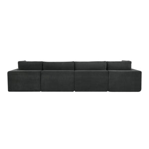 English Elm Modular Cloud Sectional Sofa Deep Seat U-shape Design for Large Living Rooms Dark Grey W5568S00008