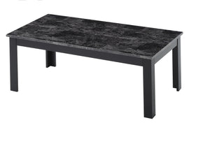 English Elm 3pc Modern Coffee & End Table Set with Faux Marble Tops Sleek Gray Finish Wooden Legs, Stylish Living Gray 45.5 L x 24.5 W x 3.38 H B011P232910
