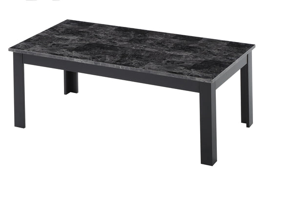 English Elm 3pc Modern Coffee & End Table Set with Faux Marble Tops Sleek Gray Finish Wooden Legs, Stylish Living Gray 45.5 L x 24.5 W x 3.38 H B011P232910