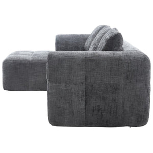 English Elm United Modern Chenille 98.42-Inch L-Shaped Modular Sectional Sofa With Chaise & Side Pockets P2 W1568S00146-GIGA