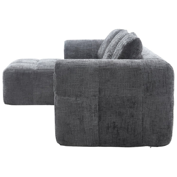 English Elm United Modern Chenille 98.42-Inch L-Shaped Modular Sectional Sofa With Chaise & Side Pockets P2 W1568S00146-GIGA