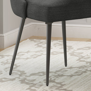 English Elm Christopher Knight Home® - DINING Chair Set of 2 Upholstered Modern Curved Back Dining Chairs with Powder-Coated Metal Legs Charcoal 62218.00CHAR