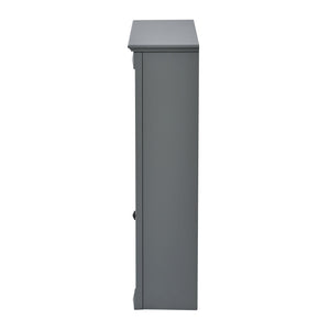 English Elm 24'' 24'' Wall Mounted Bathroom Mirror Cabinet with Adjustable Shelves, Space-Saving Modern Storage Solution Grey N710P195492E