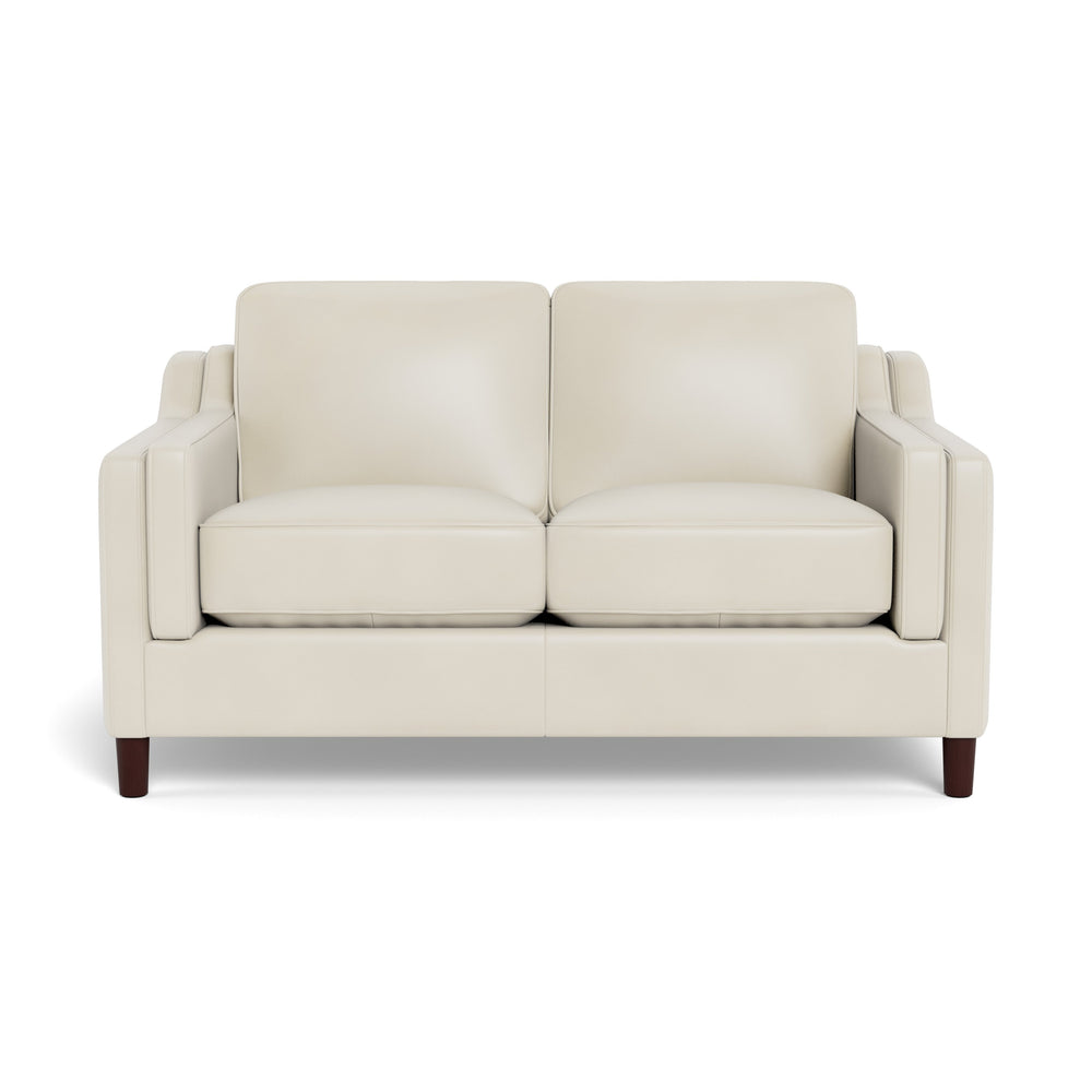 English Elm Bella Leather Loveseat Off White - Top-Grain Leather, Pocket Coil Seats, Down-Memory Foam Comfort B2705P338111