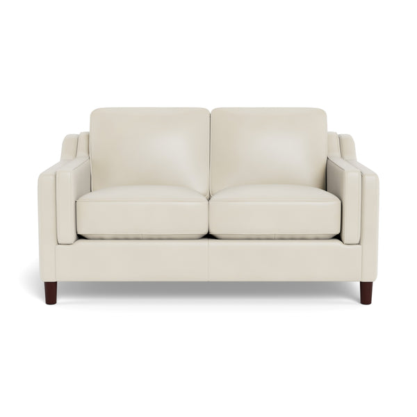English Elm Bella Leather Loveseat Off White - Top-Grain Leather, Pocket Coil Seats, Down-Memory Foam Comfort B2705P338111