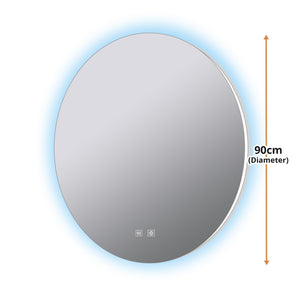 English Elm Nordica Round Backlit Led Vanity Mirror with Defogger and Touchscreen Controls B2731P478356