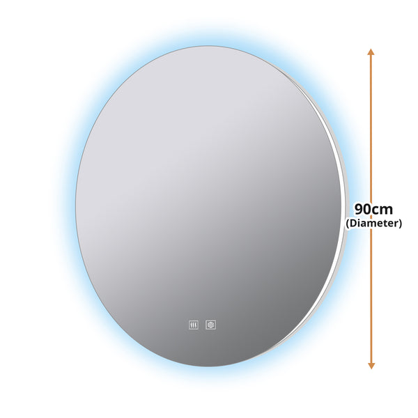 English Elm Nordica Round Backlit Led Vanity Mirror with Defogger and Touchscreen Controls B2731P478356