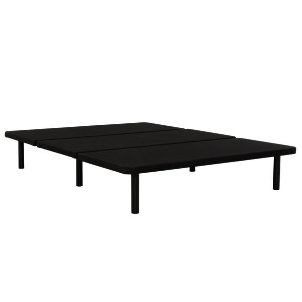 English Elm Upholstered Queen Size Platform Bed Frame with Minimalist Design, Ample Underbed Storage, Sturdy Support and Easy Assembly Black 61 L x 26 W x 6 H B011P198400