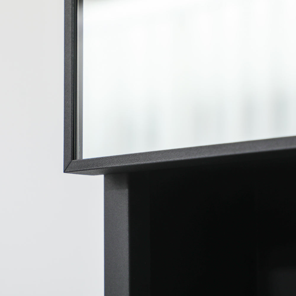 English Elm Kleankin Wall-Mounted Medicine Cabinet With Double Doors, Sleek Black Frame & Ample Storage Space W2225P229592