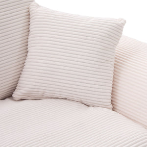 English Elm UNITED Cloud Couch Modular Sectional Sofa with Corduroy Cover, Ergonomic 2-Seater, No Assembly Needed Beige W1568P371117