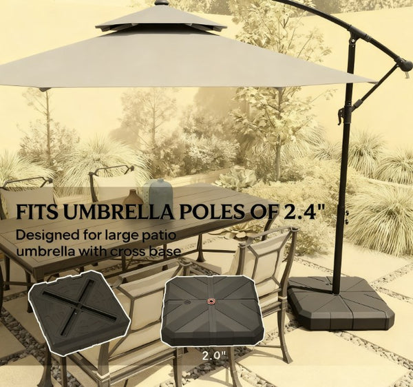 English Elm Heavy Duty Hdpe Fillable Cantilever Umbrella Base for Patio Deck Poolside Use T3971P427555