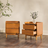 20" Solid Wood 2-Drawer Nightstand - Set of 2 Caramel LEEB4CCA-2PK Walker Edison