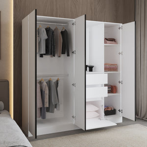 English Elm Kamelot Armoire with Double Doors and Shelves, Spacious Hanging Rod, Clean Kronos Finish, Sturdy White 74.8 L x 24.02 W x 5.51 H B070S00376
