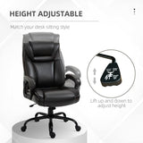 English Elm Vinsetto Big and Tall 400Lbs Executive Office Chair With Wide Seat, Computer Desk Chair With High Back Pu Leather Ergonomic Upholstery, Adjustable Height and Swivel Wheels, Brown