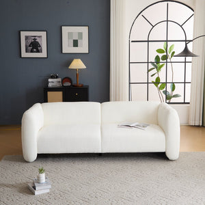 English Elm Tonson Wave Silhouette Boucle Three Seater Sofa Sculptural Modern Living Room Seating White N773IS00030CC