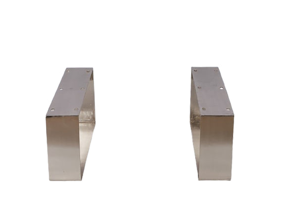 English Elm Minimalistic Low Profile Rectangular Coffee Table with Polished Metal Legs for Loft Living B024P357597