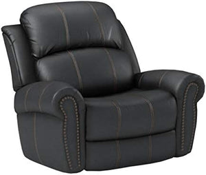 English Elm Christopher Knight Home® - GLIDING Recliner with Faux Leather Upholstery, Nailhead Trim, Foam Support and Pushback Comfort Black 57339.00PUBLK