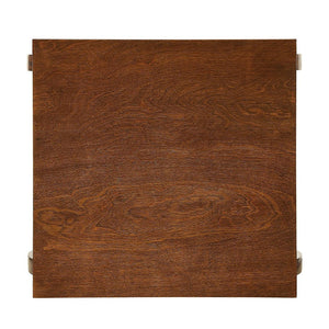 English Elm Square Modern Reversible End Table with Two Open Shelves for Flexible Storage and Stylish Living Room Walnut B016P310259