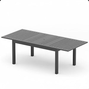 English Elm 63"-92" Extendable Aluminum Patio Dining Table Powder Coated Seats up to Ten Outdoor B082P455120