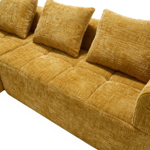 English Elm United Modern Chenille 98.42-Inch Modular L-Shaped Sectional Sofa With Chaise & Side Pockets W1568S00147-GIGA