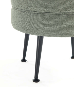 English Elm Bailey Upholstered Accent Ottoman In Sage Green - Stylish Footrest With Gold Legs For Modern Comfort B365P397870