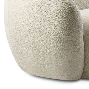 English Elm Sherri 89-inch Sofa with Curved Mid-Century Bouclé Upholstery, Durable Frame, Spacious Seating Cream B136P364318