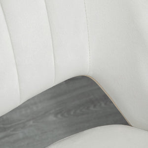 English Elm Vinsetto Velvet Armless Swivel Office Chair - Modern Mid Back Design, Adjustable Height, Cream White W2225P217489-GIGA