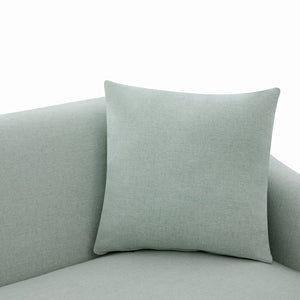 English Elm Modern Chenille Three Seater Sofa with Rubberwood Base and Wrap Around Arms for Living Room Blue N763S000110C