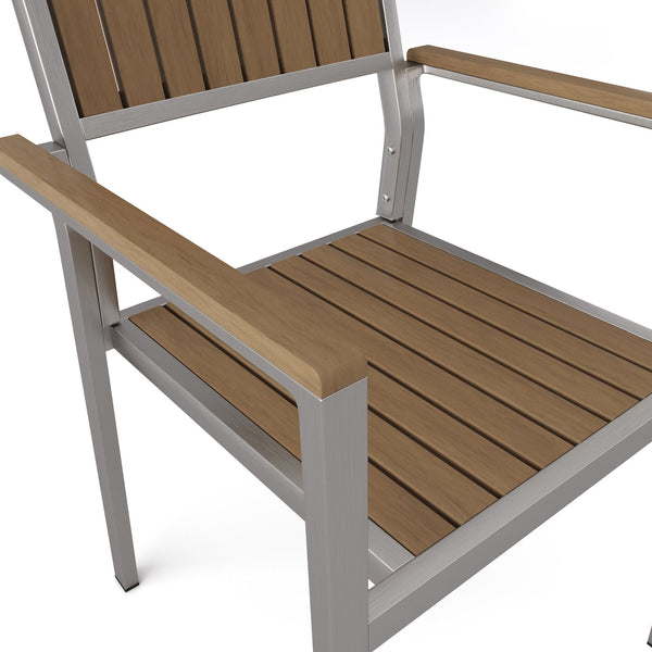 English Elm Christopher Knight Home® - CAPE Coral Aluminum with Wood Dining Chair Set of 2 – Natural Faux Wood Seats, Lightweight Rust-Resistant Frame N778P174801N