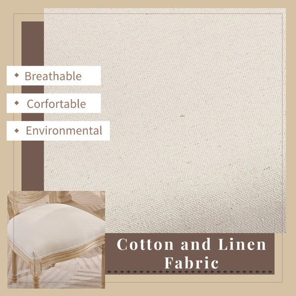 English Elm French Country Dining Chairs Set Of 2 - Upholstered Rattan Back, Elegant Carved Design For Home Use W3426P324257