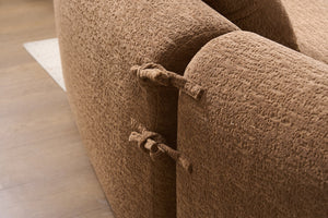 English Elm Compression Compression Sponge Sofa Curved Modular Sectional with 30D High-Density Chenille Sleeper for Cozy Apartment Living Room Comfort and Safe Rounded Design Caramel W2231S00040