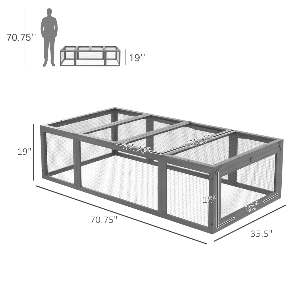 English Elm Large Fir Wood Outdoor Rabbit Hutch with Galvanized Mesh and Lockable Run Access T3971P407637