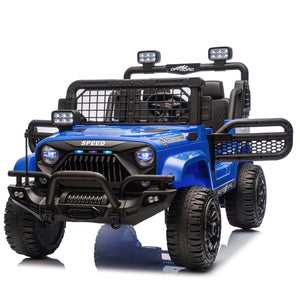 English Elm 24v Two-seat Kids Electric Ride on Truck with Parental Remote and Off-road Suspension W1578P375446