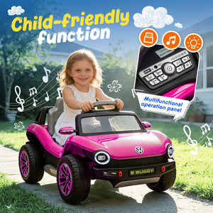English Elm 12v Licensed Volkswagen Beetle Ride on Car with Remote Control and Suspension for Kids Pink W1578P416240