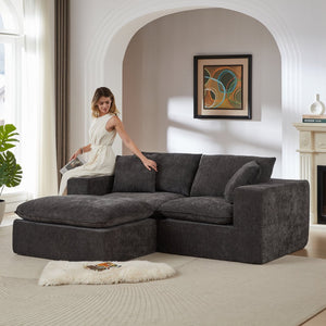 English Elm Modern Chenille Cloud Sofa - Stylish Modular Design For Maximum Comfort In Any Contemporary Space W3396S00050