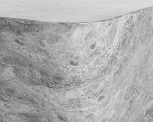 Sunpan Dali End Table - Elegant Grey Marble Finish with Unique Curvy Design for Stylish Indoor Spaces Small - 15.75W x 11.75D x 17.75H