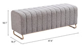 Pender Bench Stone Gray 110080 Zuo Modern