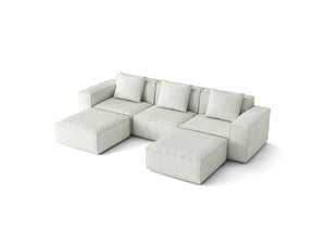 English Elm 118-Inch Modular Sofa Bed - Luxurious Cloud Velvet, Flexible Configuration, Comfort For 5! W3147S00005