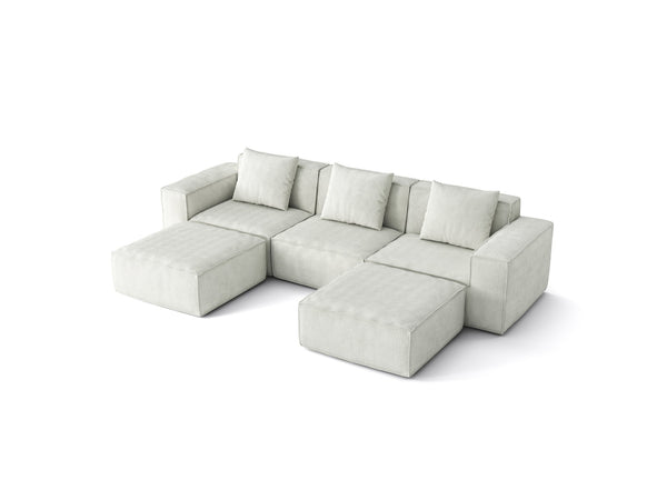 English Elm 118-Inch Modular Sofa Bed - Luxurious Cloud Velvet, Flexible Configuration, Comfort For 5! W3147S00005