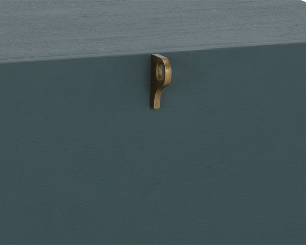 Sunpan Celine Nightstand - Elegant Two-Drawer Design with Antique Brass Feet for a Luxe Bedroom Retreat Small - 19.75W x 17.75D x 20.5H