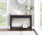 OSP Home Furnishings Oxford Foyer Table Black Frame / Cherry Top