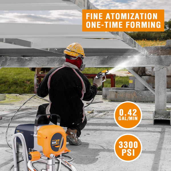 English Elm Airless Paint Sprayer 3300psi Stand Mounted Steel Pump for Deck Fence Garage T3177P305046