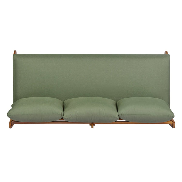 English Elm Outdoor Acacia Wood Three Seat Sofa with Thick Foam Cushions for Patio Living N773P302635G