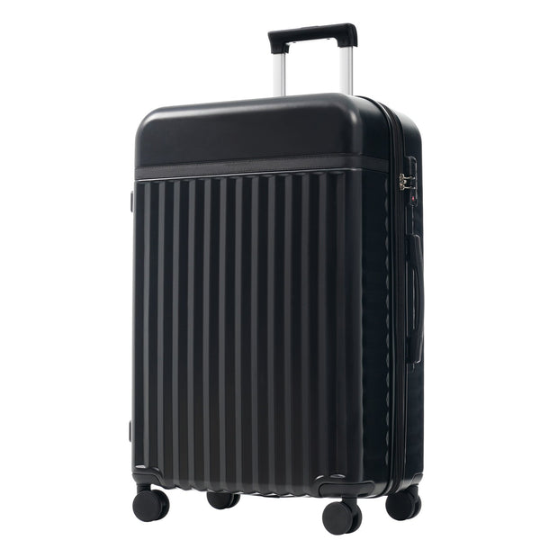 English Elm Luggage Set 5 Piece Abs Hardside Expandable Spinner Wheels Tsa Lock Travel Bags Black N732P326115B