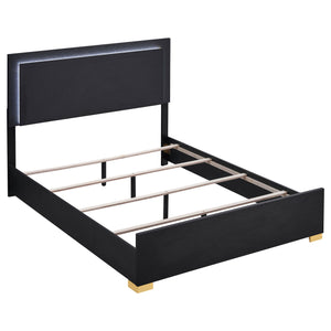 English Elm Mckee White Queen Sleigh Bed with Curved Legs and Low Profile Footboard for Cottage Rooms Black B062S01757