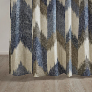JLA Home INK+IVY - Cotton INK+IVY Alpine Shower Curtain — 200TC Broken Chevron in Blues & Taupe, Soft, Machine-Washable II70-541
