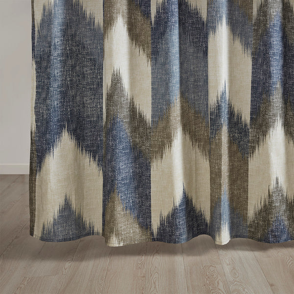 JLA Home INK+IVY - Cotton INK+IVY Alpine Shower Curtain — 200TC Broken Chevron in Blues & Taupe, Soft, Machine-Washable II70-541