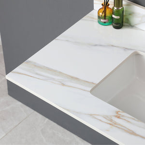 English Elm 43 Inch Marble Vanity Top - Elegant Carrara White Sink With 4" Backsplash & Durable Design For Bathrooms W2699P192444